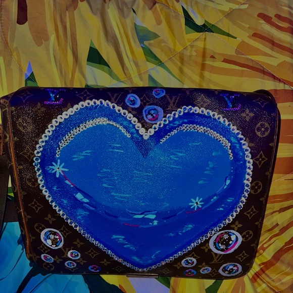 Louis Vuitton Handbags - Fully customized blue bubble heart 💙✨ 🫧 Louis Vuitton abbesses messenger bag